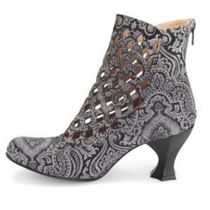 JOHN FLUEVOG PAISLEY BAROQUES  MURILLO DIAMOND PERFORATED BOOTS
